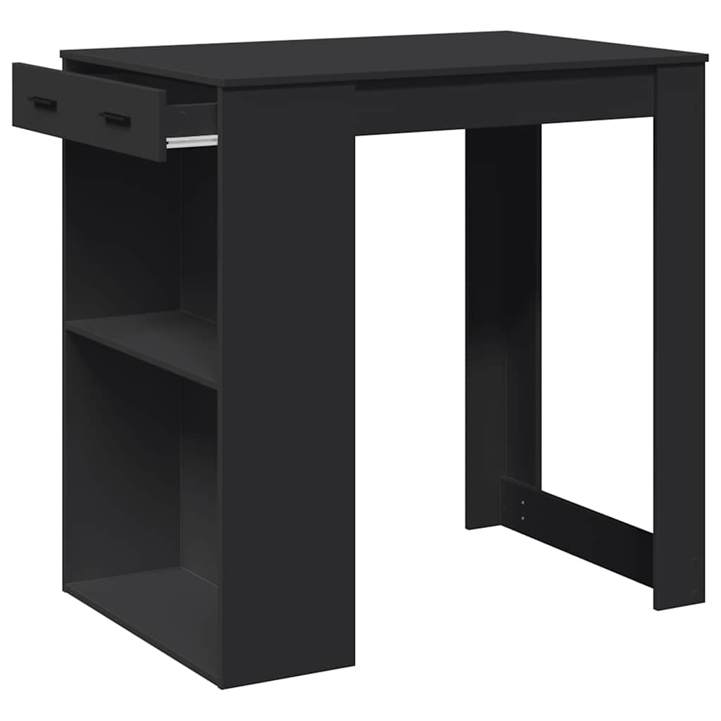 Table de bar noir 102x70x103,5 cm bois d'ingénierie - XIOS
