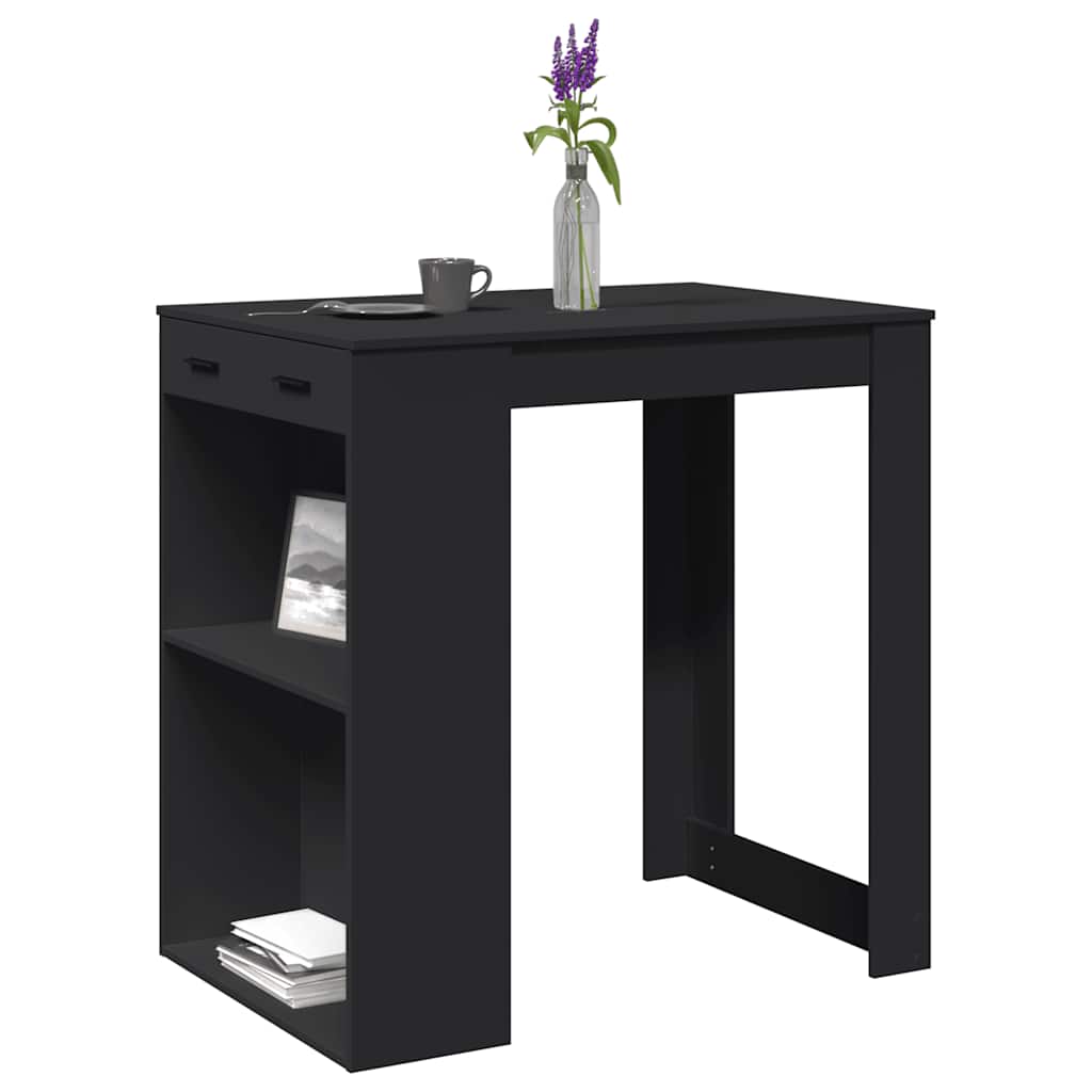 Table de bar noir 102x70x103,5 cm bois d'ingénierie - XIOS