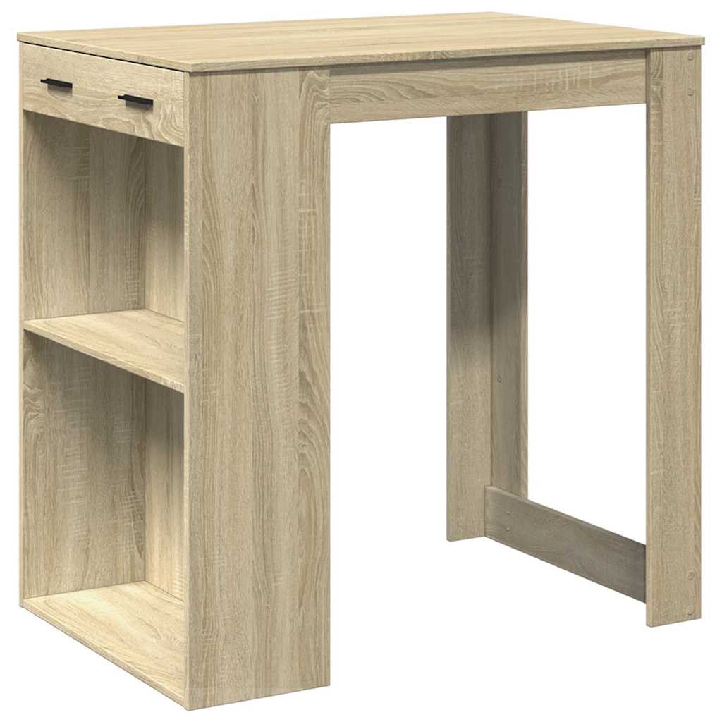 Table de bar chêne sonoma 102x70x103,5 cm bois d'ingénierie - XIOS