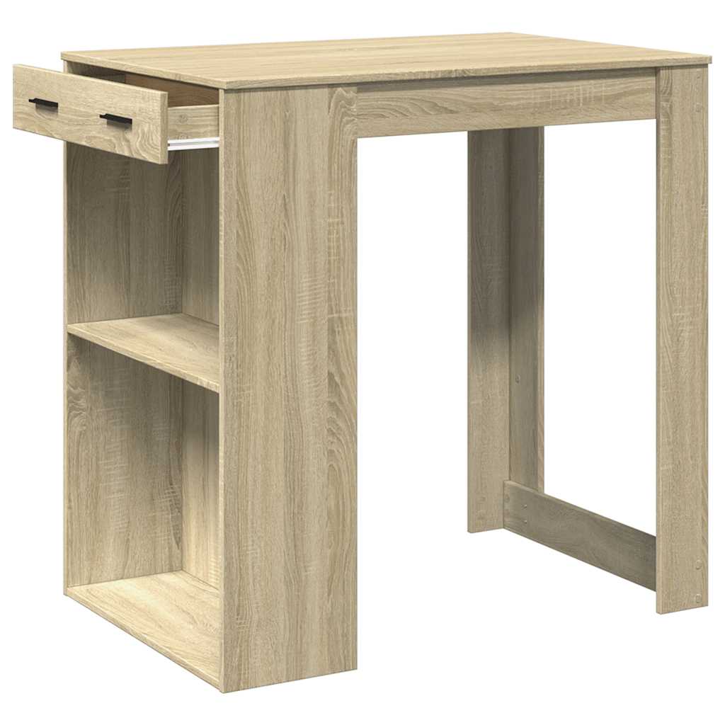 Table de bar chêne sonoma 102x70x103,5 cm bois d'ingénierie - XIOS