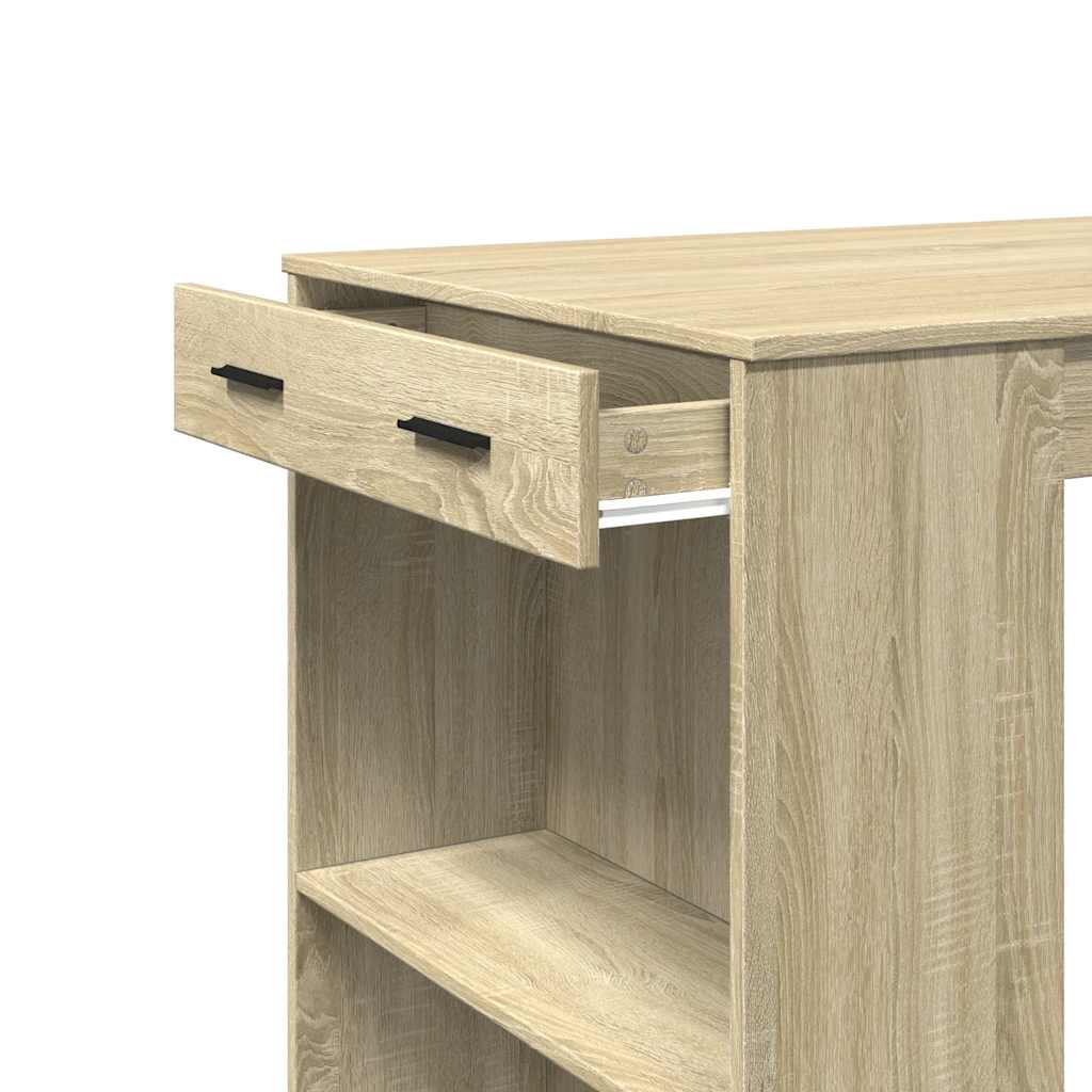Table de bar chêne sonoma 102x70x103,5 cm bois d'ingénierie - XIOS