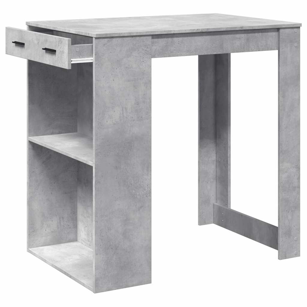 Table de bar gris béton 102x70x103,5 cm bois d'ingénierie - XIOS
