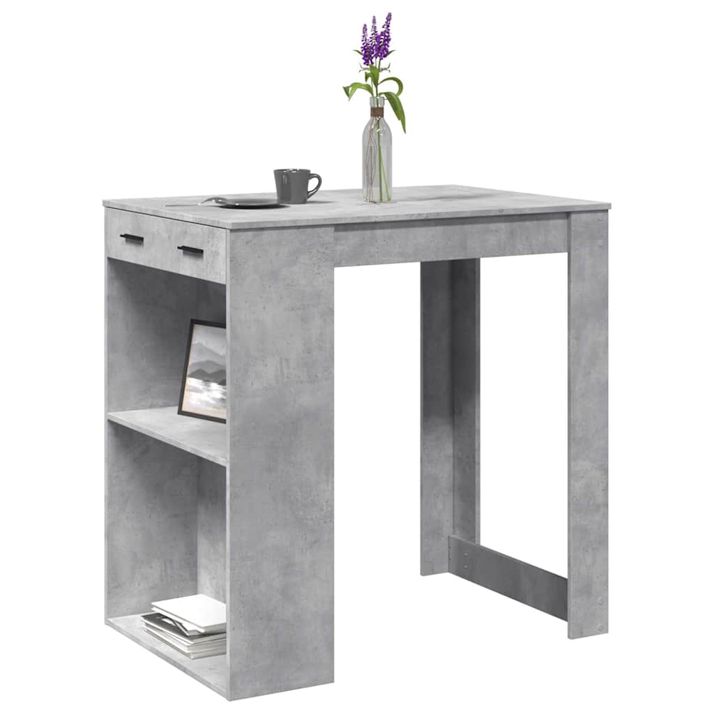 Table de bar gris béton 102x70x103,5 cm bois d'ingénierie - XIOS