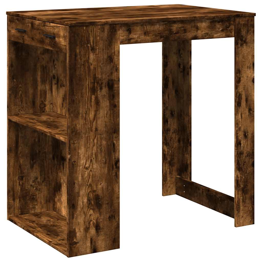 Table de bar chêne fumé 102x70x103,5 cm bois d'ingénierie - XIOS