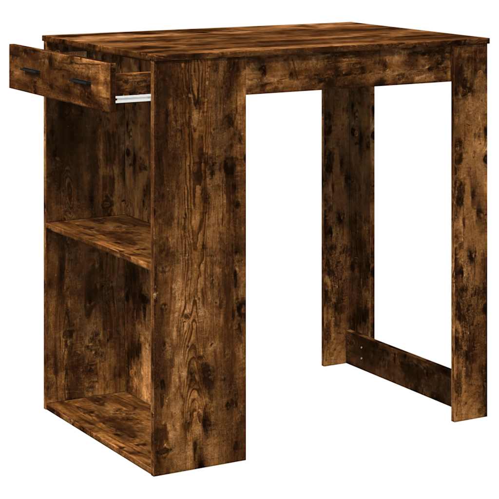 Table de bar chêne fumé 102x70x103,5 cm bois d'ingénierie - XIOS