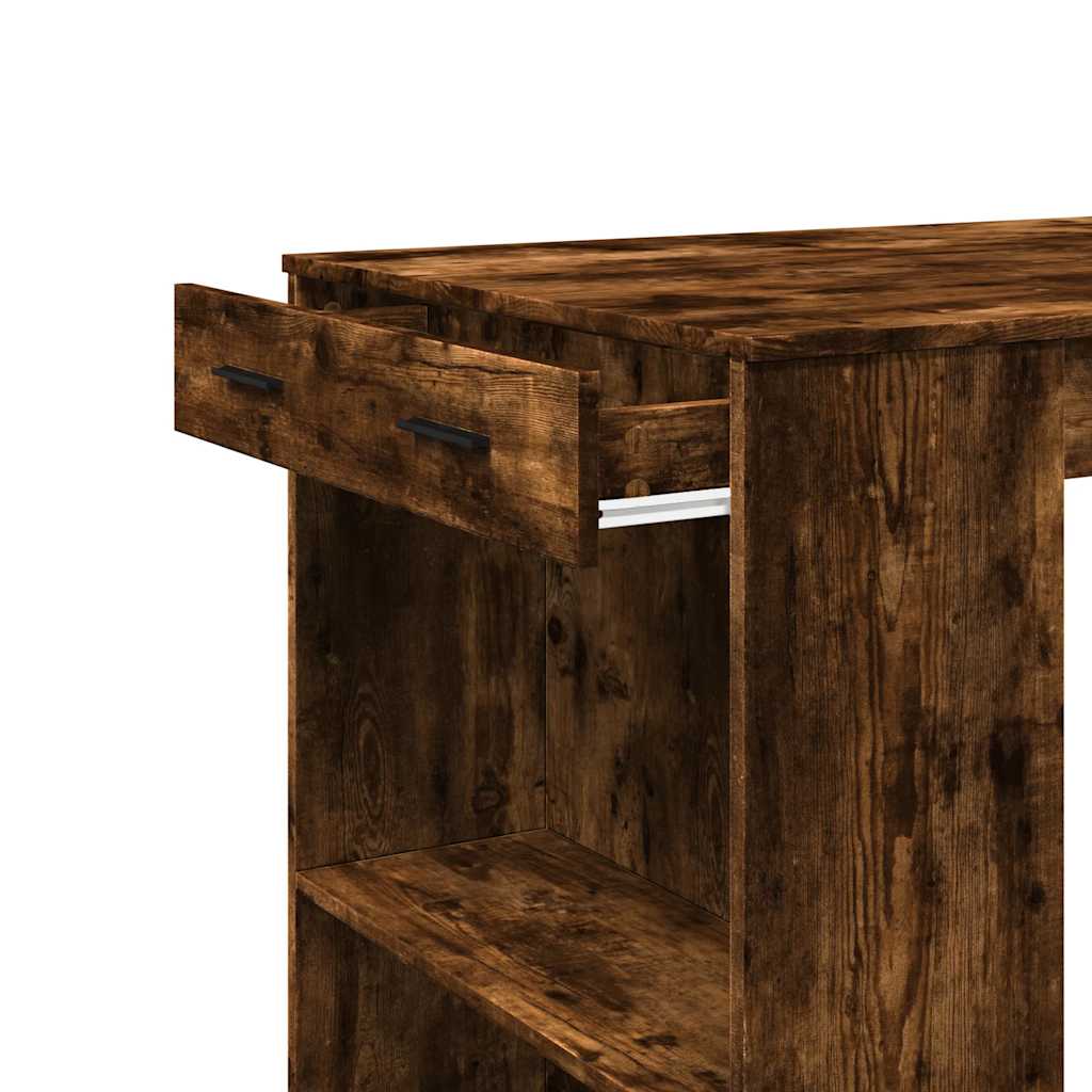 Table de bar chêne fumé 102x70x103,5 cm bois d'ingénierie - XIOS