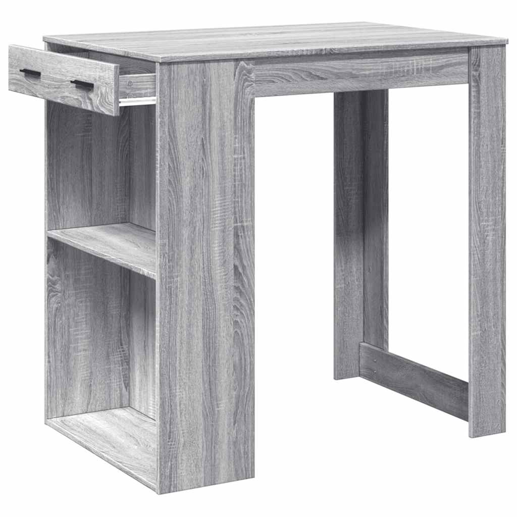 Table de bar sonoma gris 102x70x103,5 cm bois d'ingénierie - XIOS
