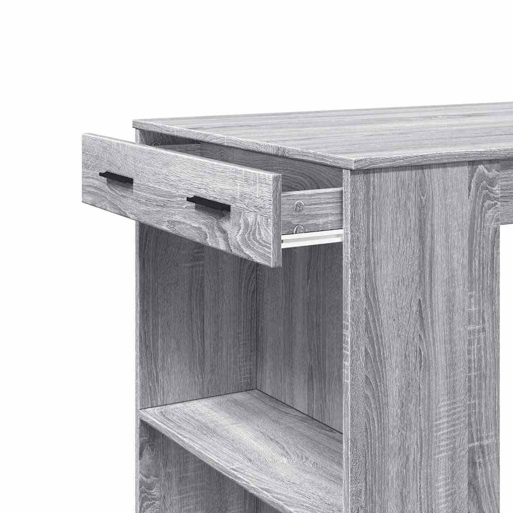Table de bar sonoma gris 102x70x103,5 cm bois d'ingénierie - XIOS