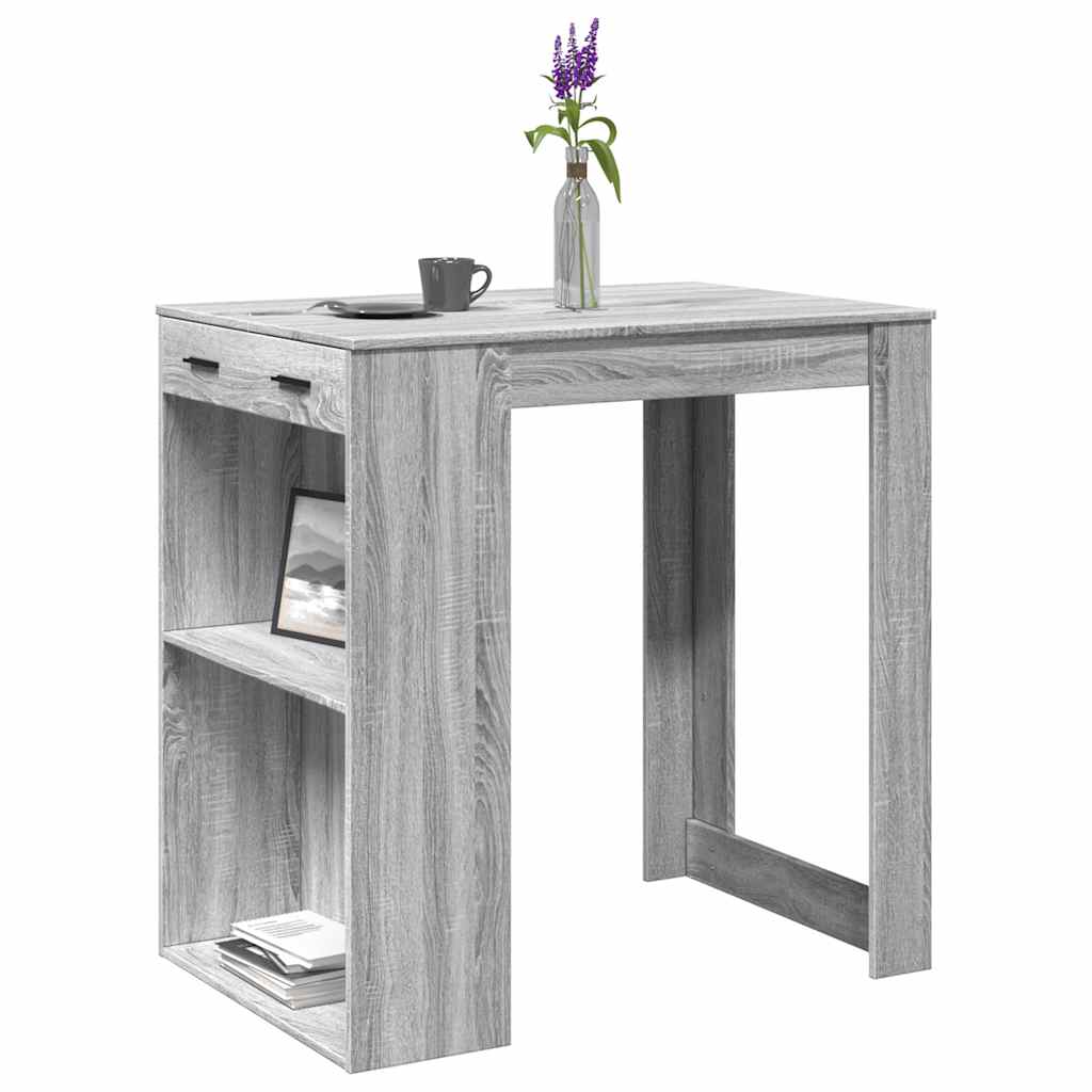 Table de bar sonoma gris 102x70x103,5 cm bois d'ingénierie - XIOS