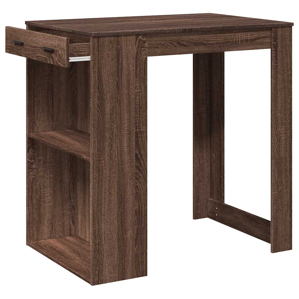 Table de bar chêne marron 102x70x103,5 cm bois d'ingénierie - XIOS