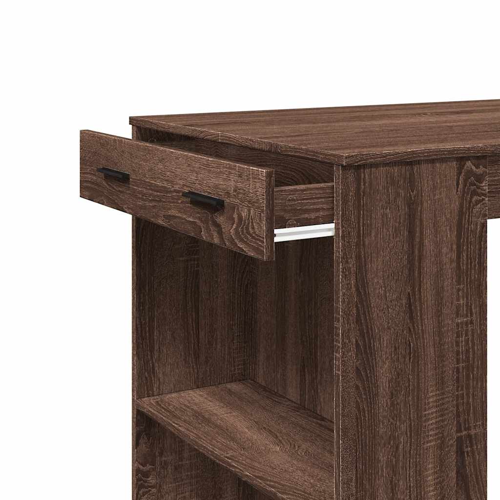 Table de bar chêne marron 102x70x103,5 cm bois d'ingénierie - XIOS