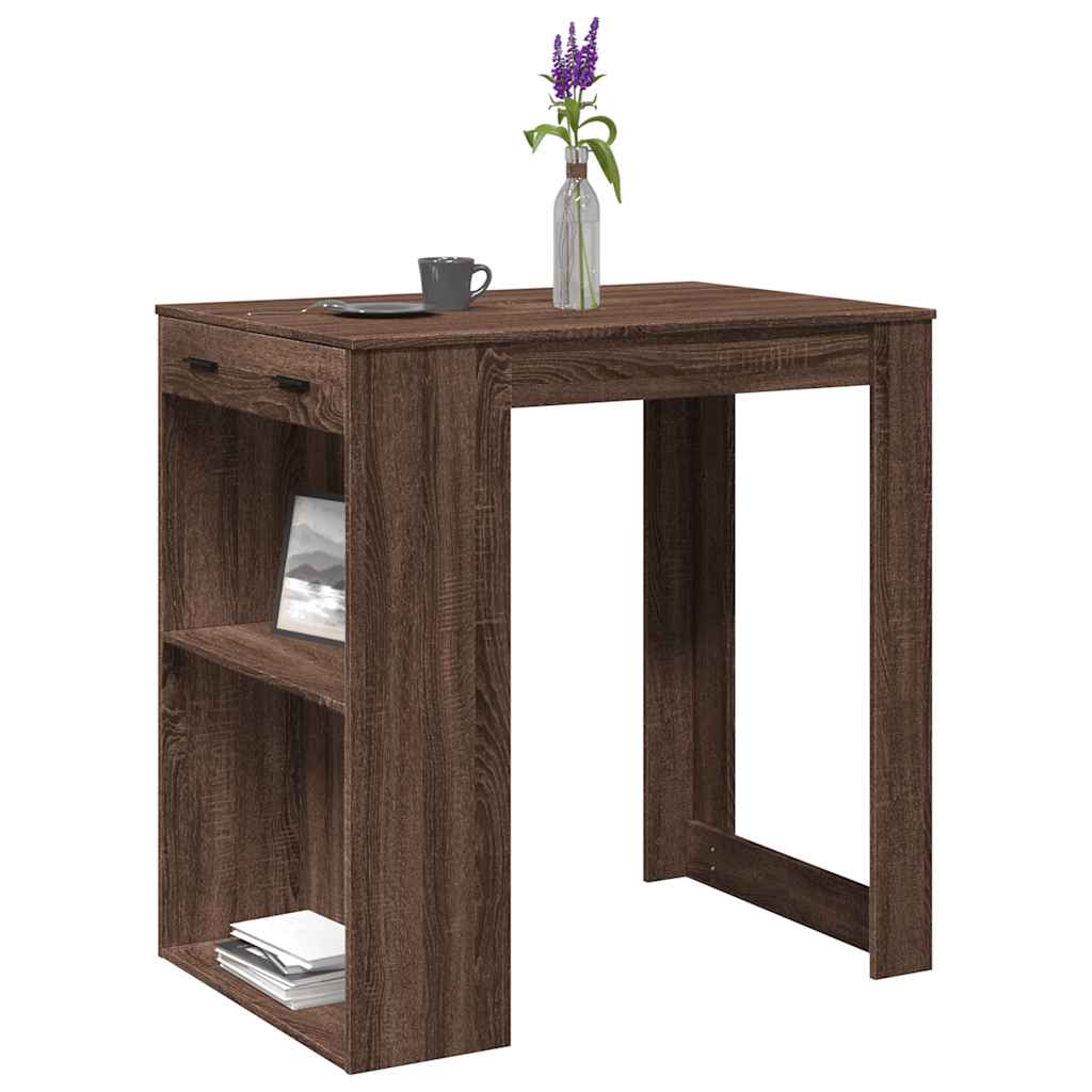 Table de bar chêne marron 102x70x103,5 cm bois d'ingénierie - XIOS