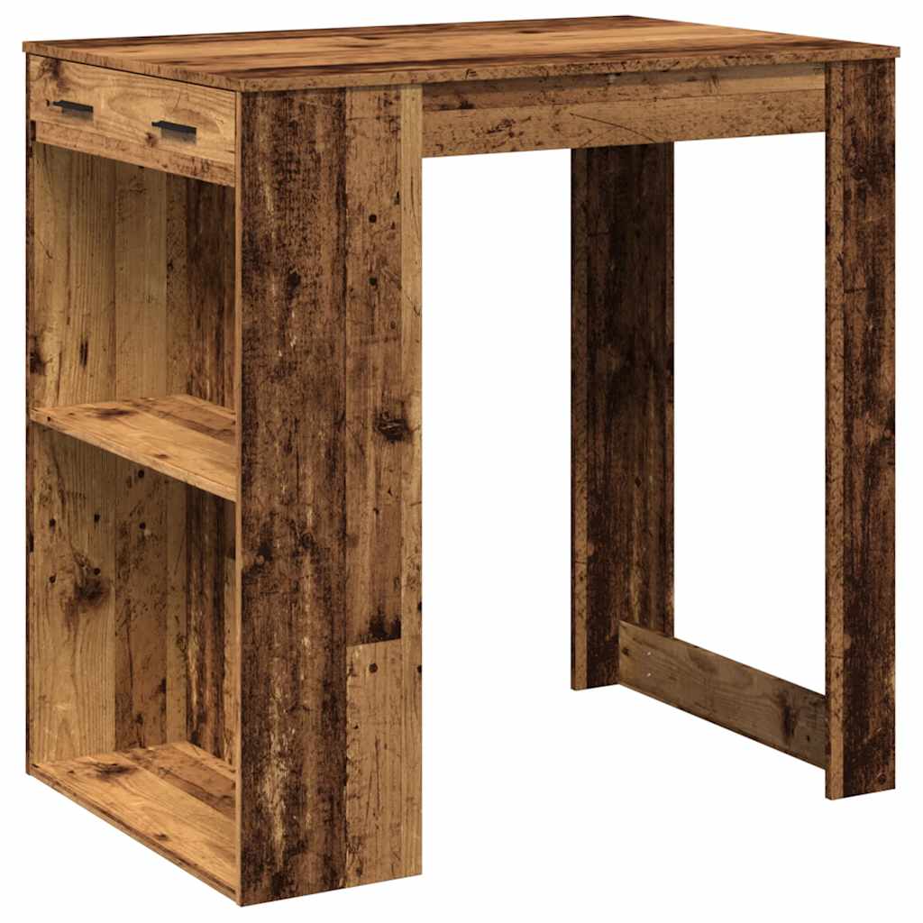 Table de bar vieux bois 102x70x103,5 cm bois d'ingénierie - XIOS