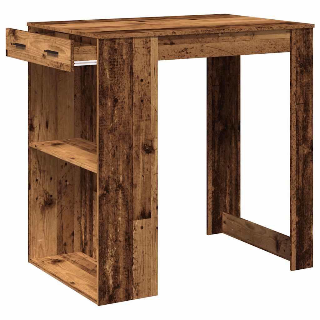 Table de bar vieux bois 102x70x103,5 cm bois d'ingénierie - XIOS