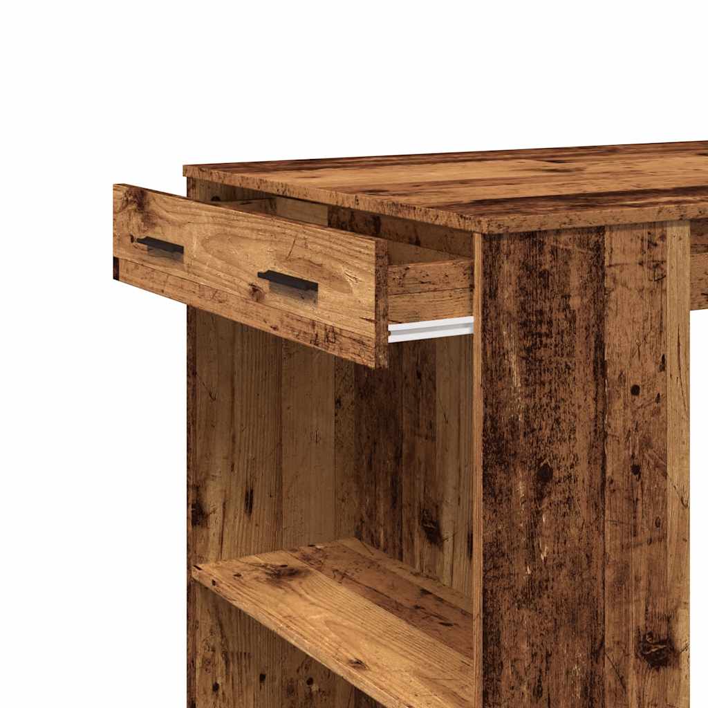 Table de bar vieux bois 102x70x103,5 cm bois d'ingénierie - XIOS