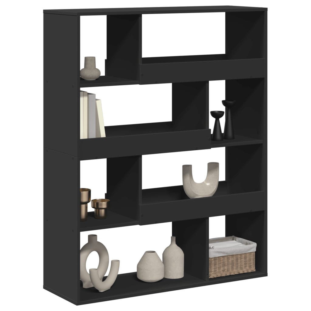 Bibliothèque noir 100x33x125,5 cm bois d'ingénierie - XIOS