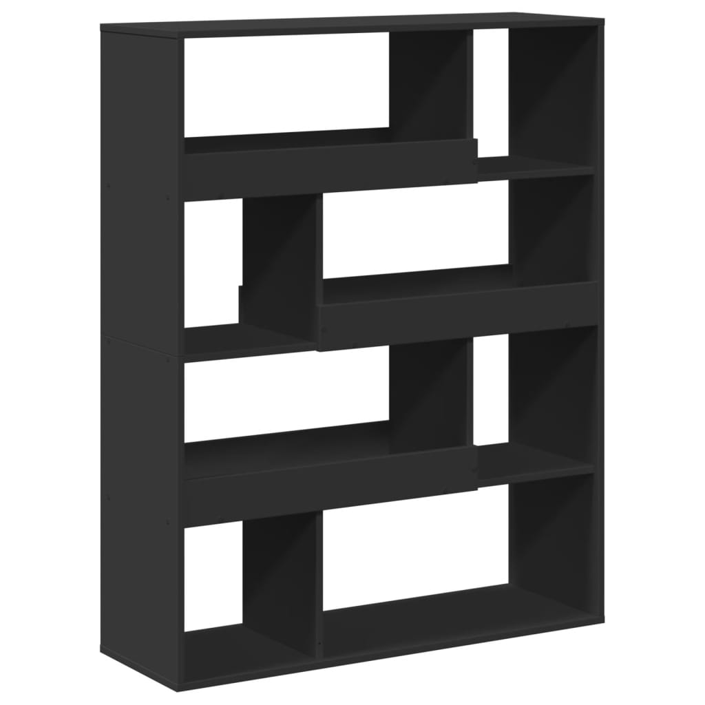 Bibliothèque noir 100x33x125,5 cm bois d'ingénierie - XIOS