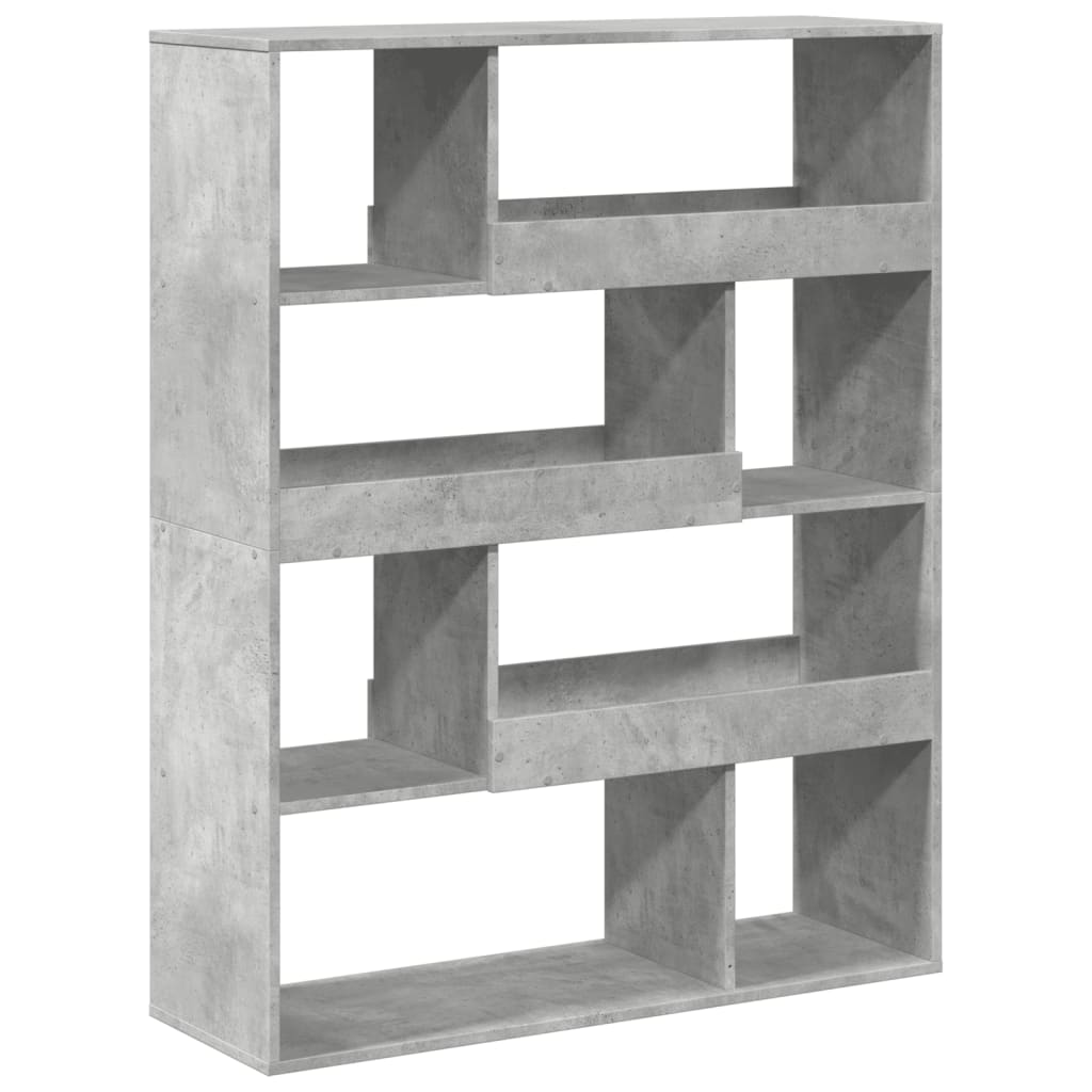 Bibliothèque gris béton 100x33x125,5 cm bois d'ingénierie - XIOS