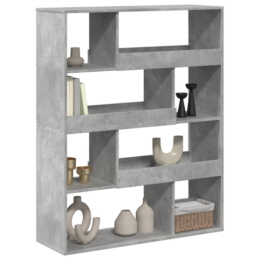 Bibliothèque gris béton 100x33x125,5 cm bois d'ingénierie - XIOS