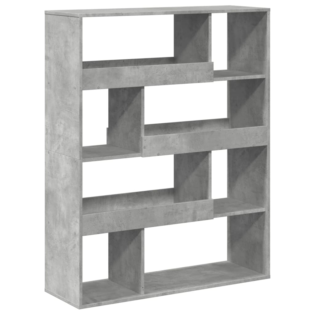 Bibliothèque gris béton 100x33x125,5 cm bois d'ingénierie - XIOS