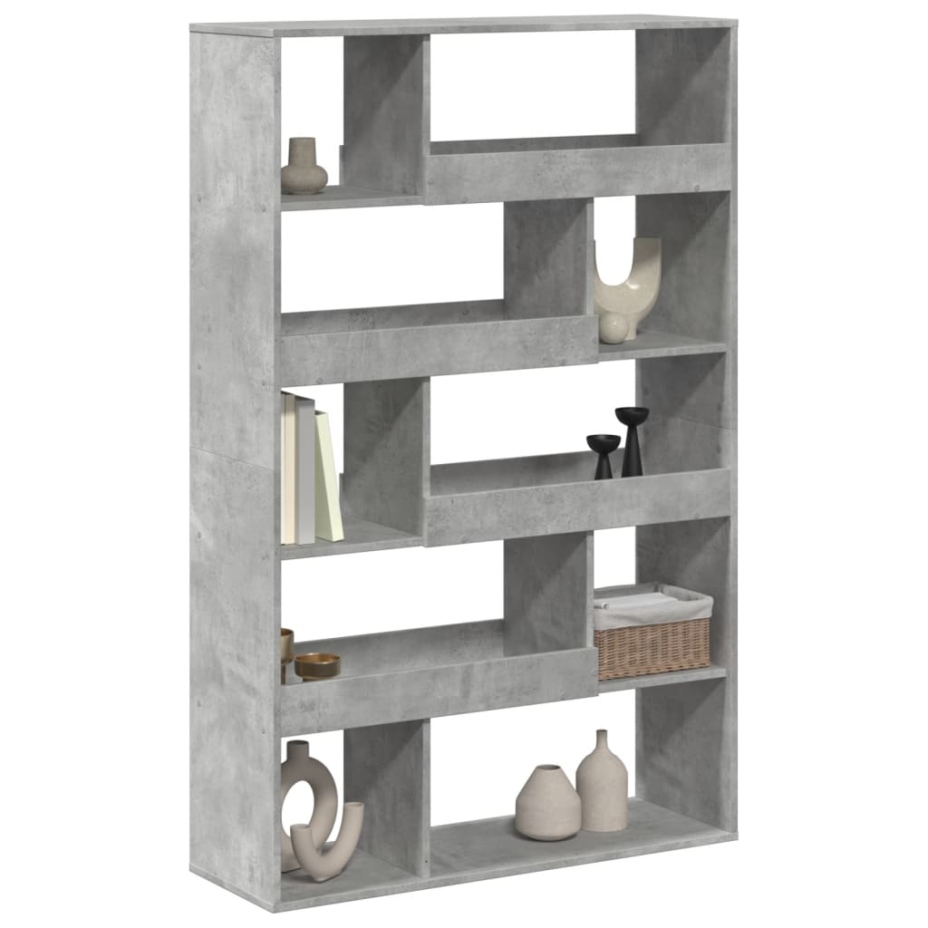 Bibliothèque gris béton 100x33x156,5 cm bois d'ingénierie - XIOS