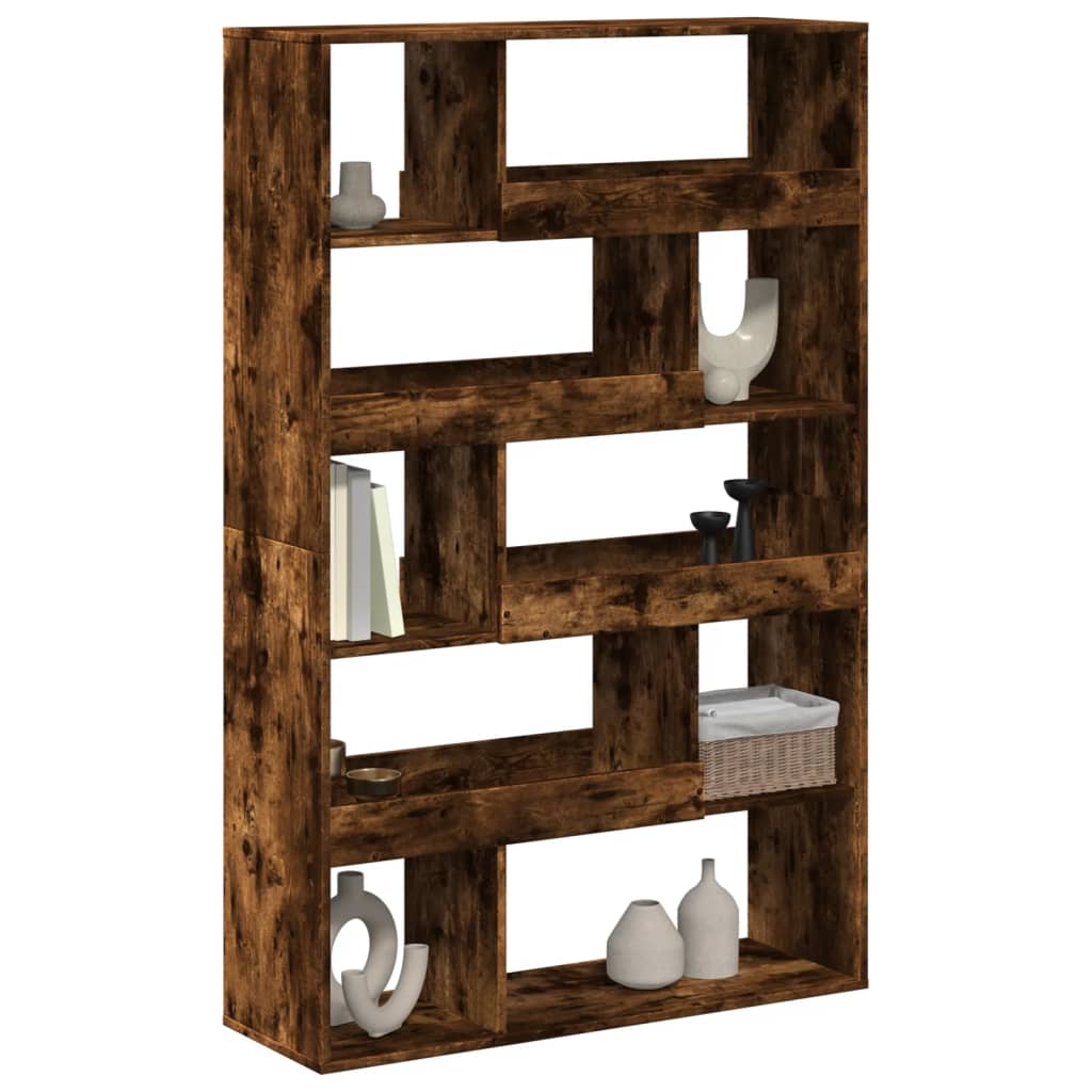 Bibliothèque chêne fumé 100x33x156,5 cm bois d'ingénierie - XIOS