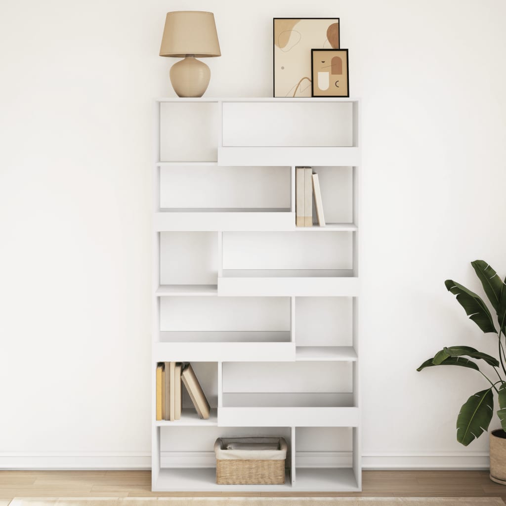 Bibliothèque blanc 100x33x187,5 cm bois d'ingénierie - XIOS