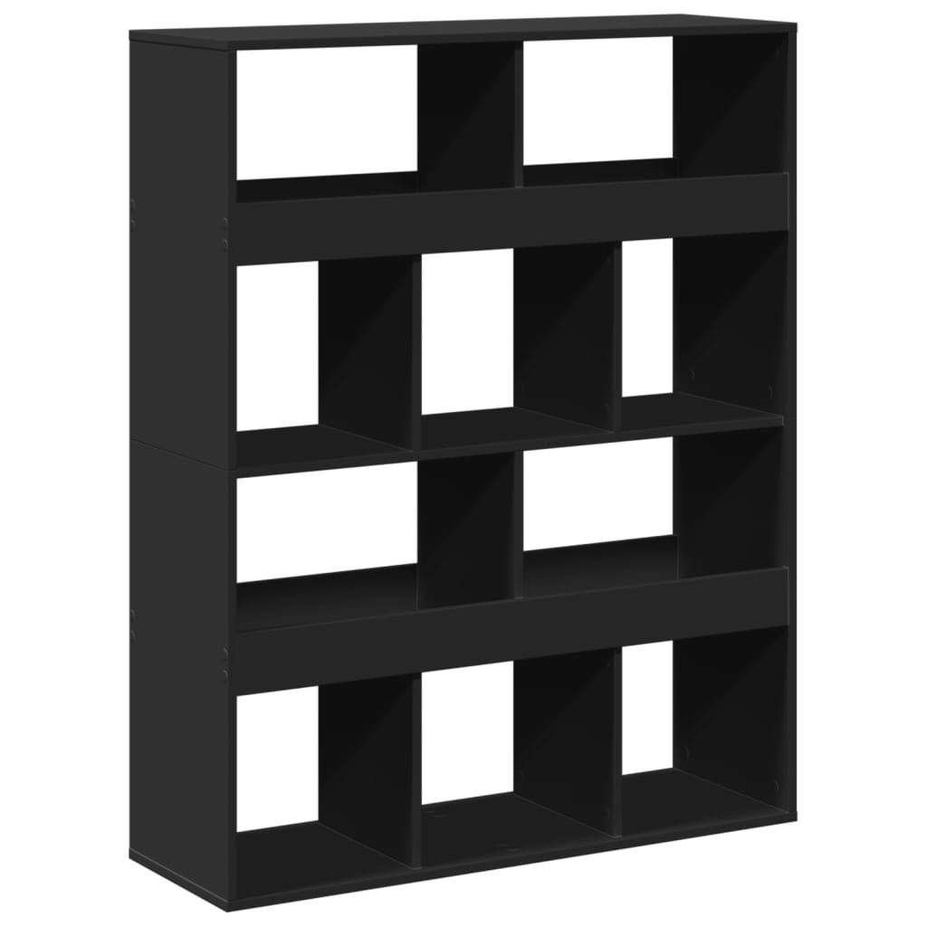 Bibliothèque noir 100x33x125,5 cm bois d'ingénierie - XIOS