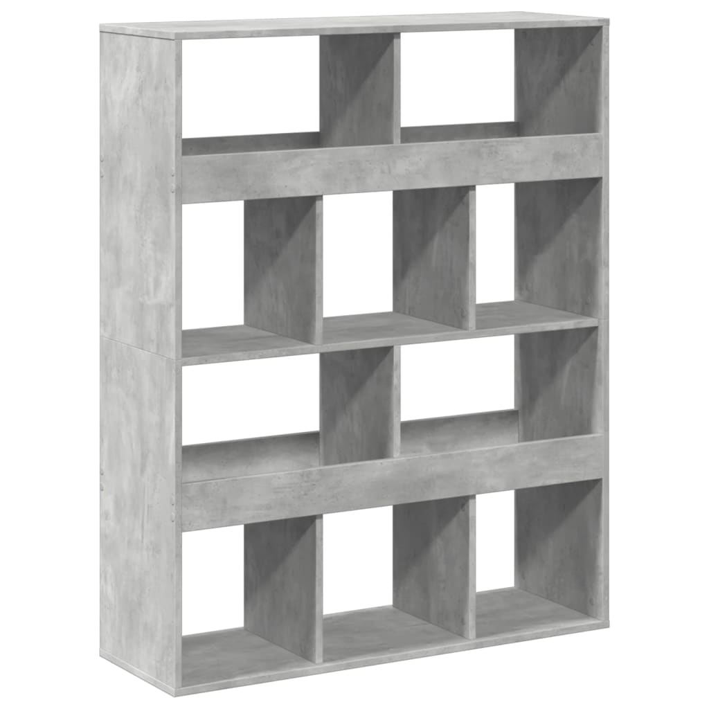 Bibliothèque gris béton 100x33x125,5 cm bois d'ingénierie - XIOS