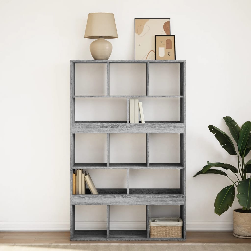 Bibliothèque sonoma gris 100x33x156,5 cm bois d'ingénierie - XIOS