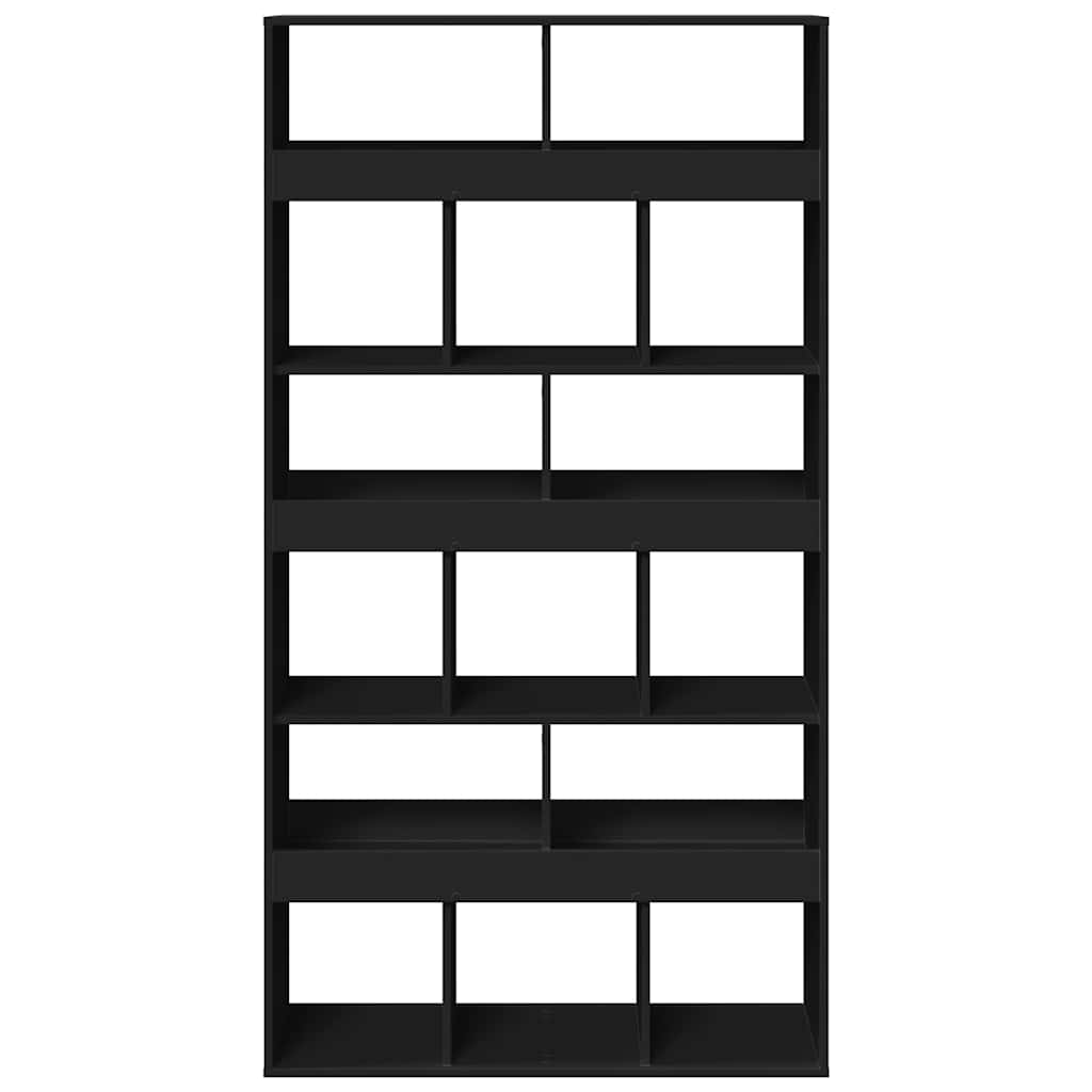 Bibliothèque noir 100x33x187,5 cm bois d'ingénierie - XIOS