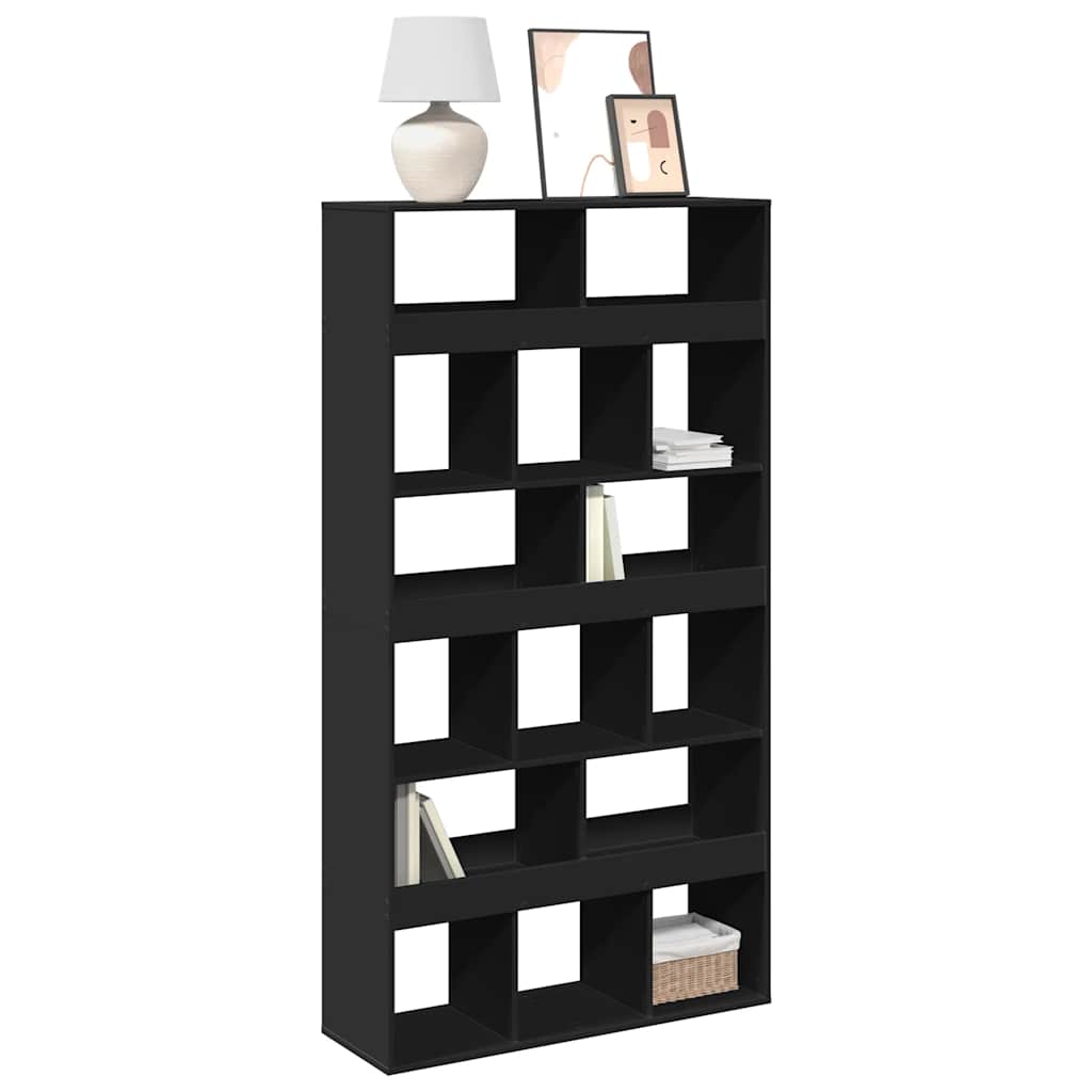 Bibliothèque noir 100x33x187,5 cm bois d'ingénierie - XIOS