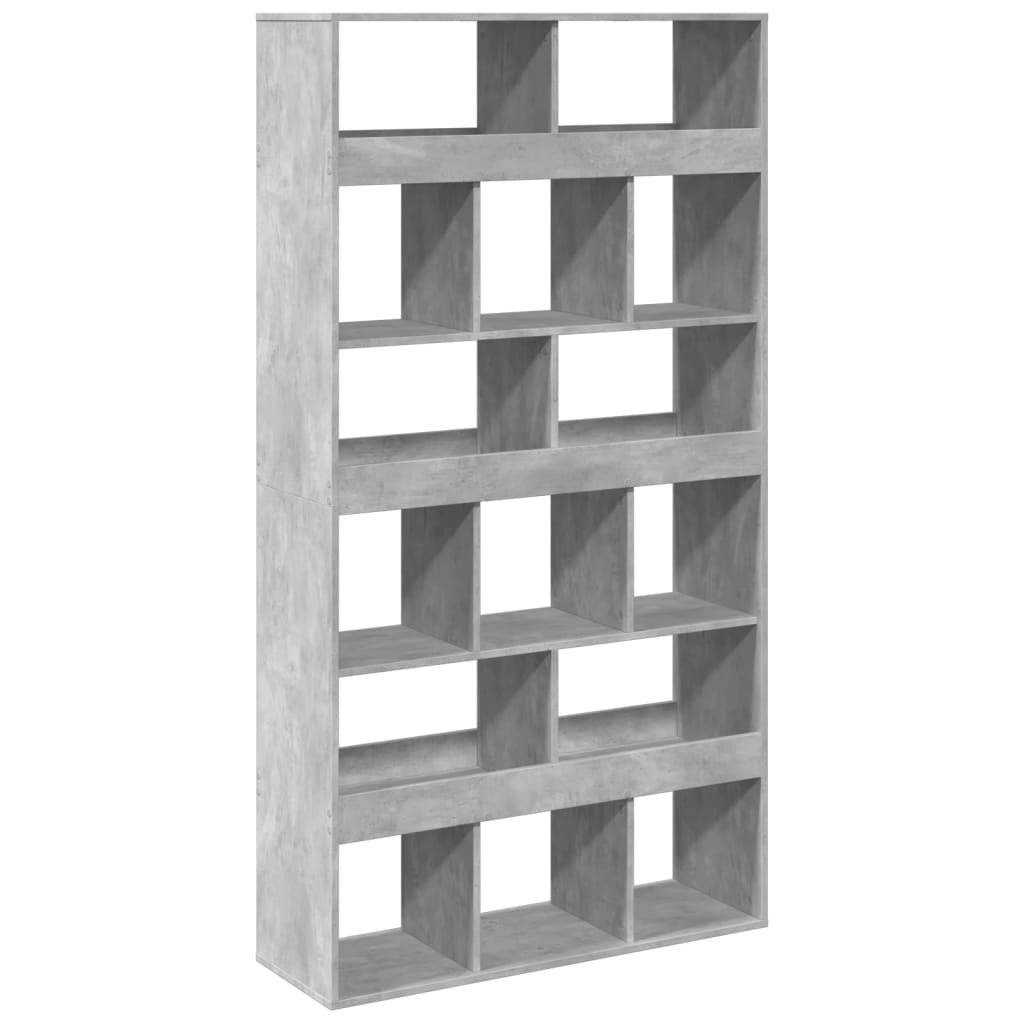 Bibliothèque gris béton 100x33x187,5 cm bois d'ingénierie