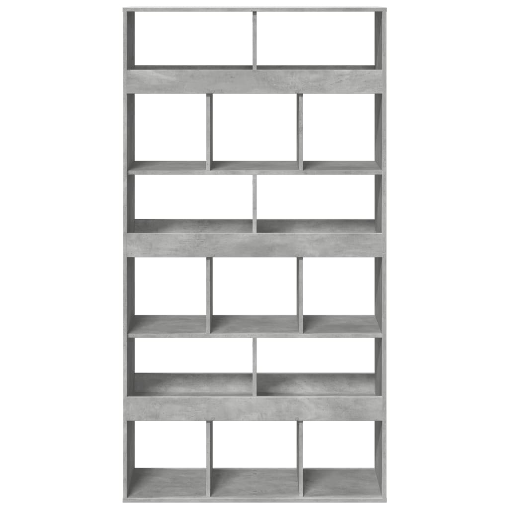 Bibliothèque gris béton 100x33x187,5 cm bois d'ingénierie