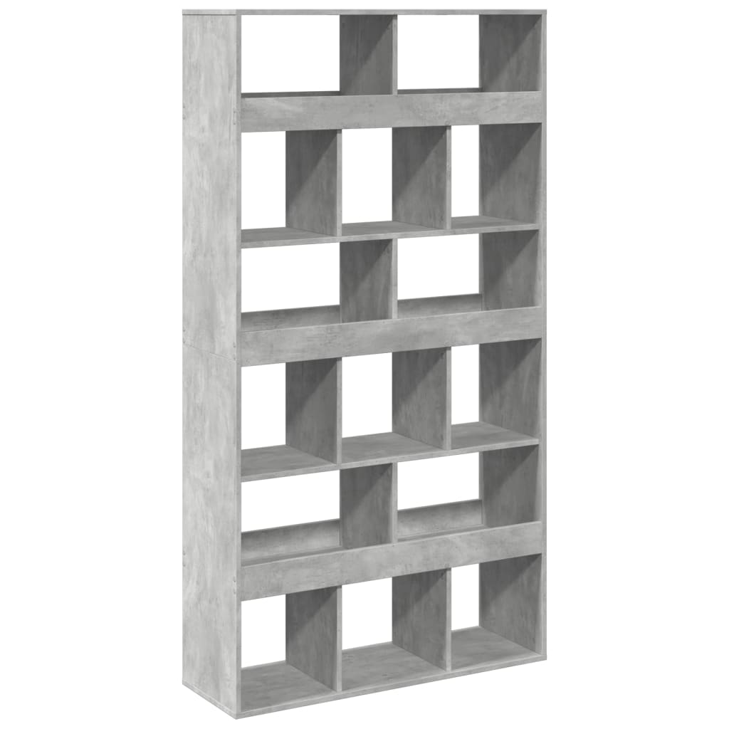 Bibliothèque gris béton 100x33x187,5 cm bois d'ingénierie