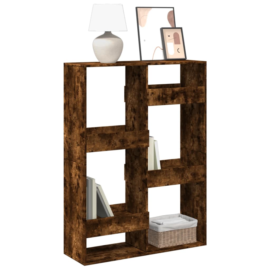 Bibliothèque chêne fumé 100x33x135 cm bois d'ingénierie - XIOS