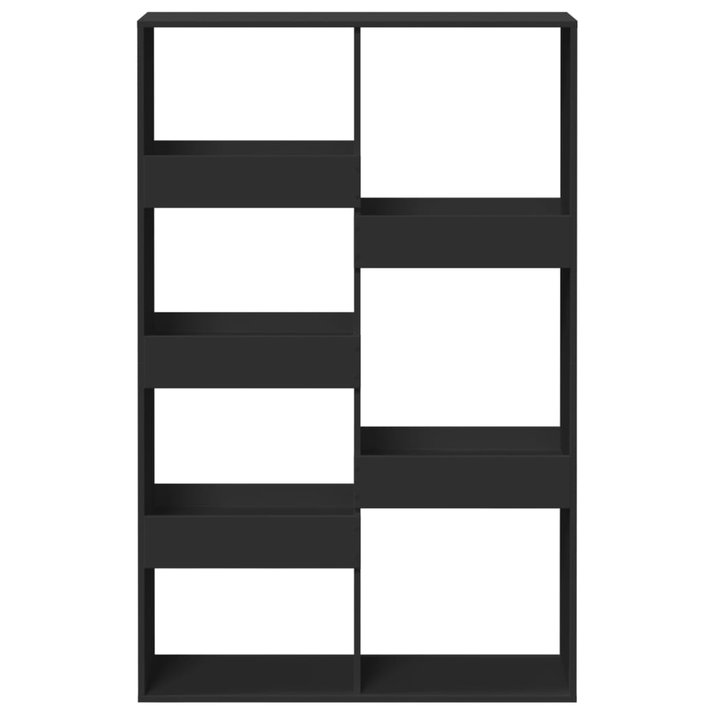 Bibliothèque noir 100x33x155,5 cm bois d'ingénierie - XIOS