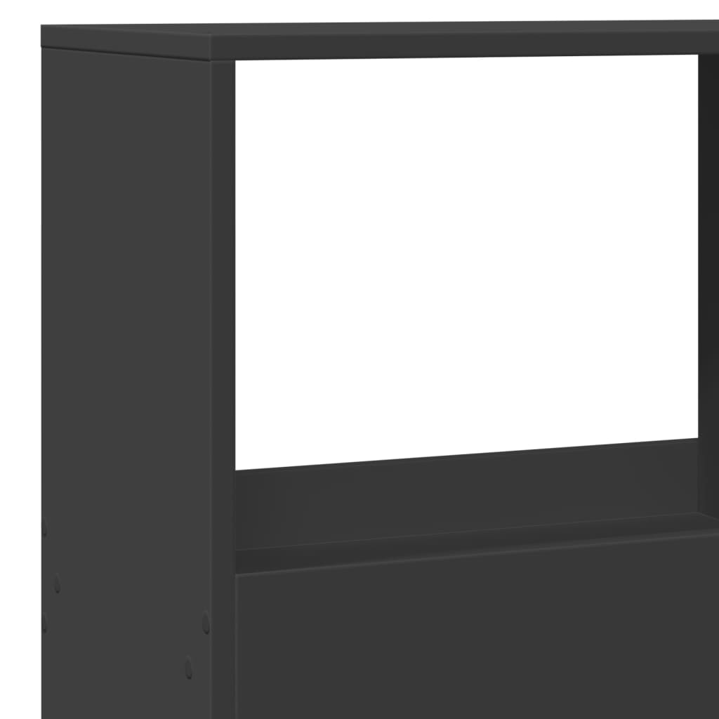 Bibliothèque noir 100x33x155,5 cm bois d'ingénierie - XIOS