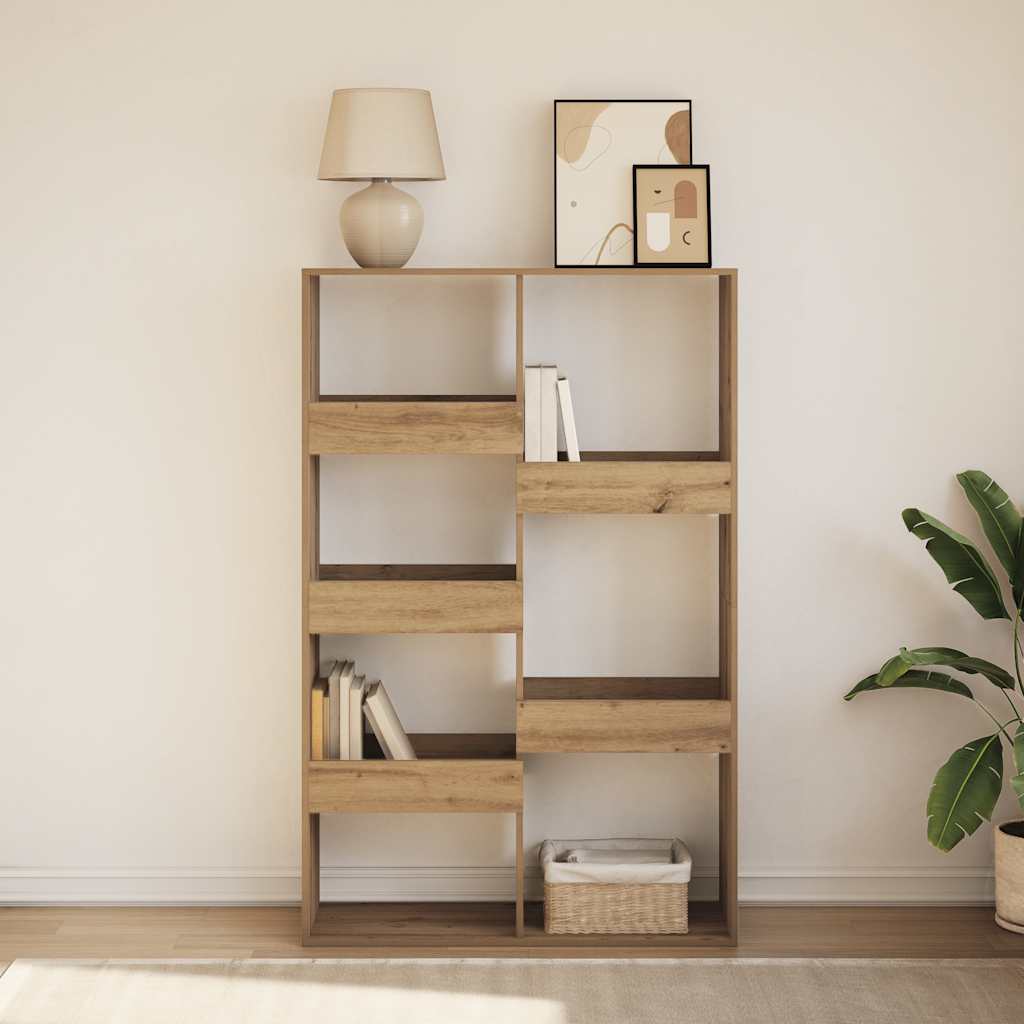 Bibliothèque chêne artisanal 100x33x155,5 cm bois d'ingénierie - XIOS