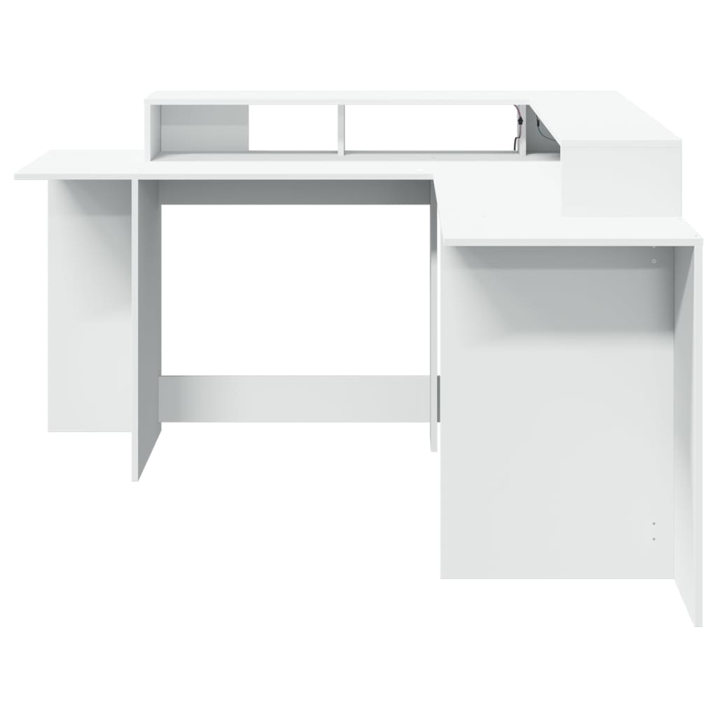 Bureau avec lumières LED blanc 152x152x91 cm bois d'ingénierie - XIOS