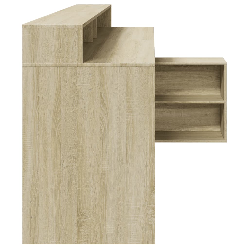 Bureau avec lumières LED chêne sonoma bois d'ingénierie - XIOS