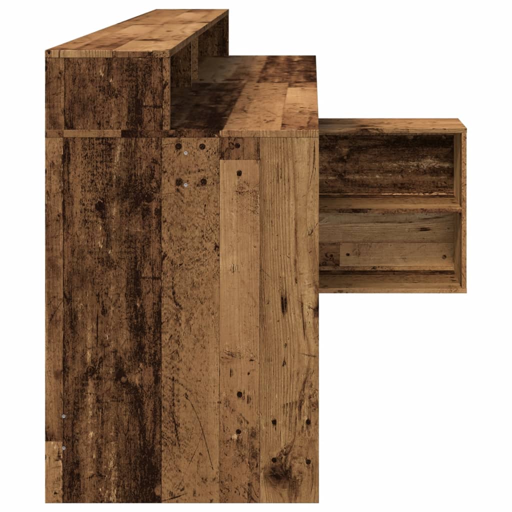 Bureau avec lumières LED vieux bois bois d'ingénierie - XIOS