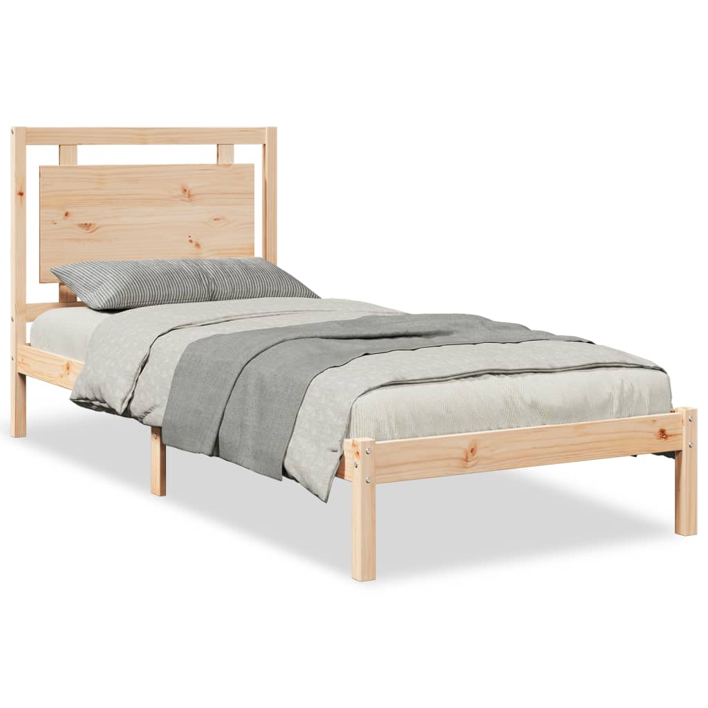 Cadre de lit extra long sans matelas 100x210 cm bois massif - XIOS