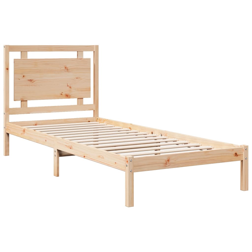 Cadre de lit extra long sans matelas 100x210 cm bois massif - XIOS