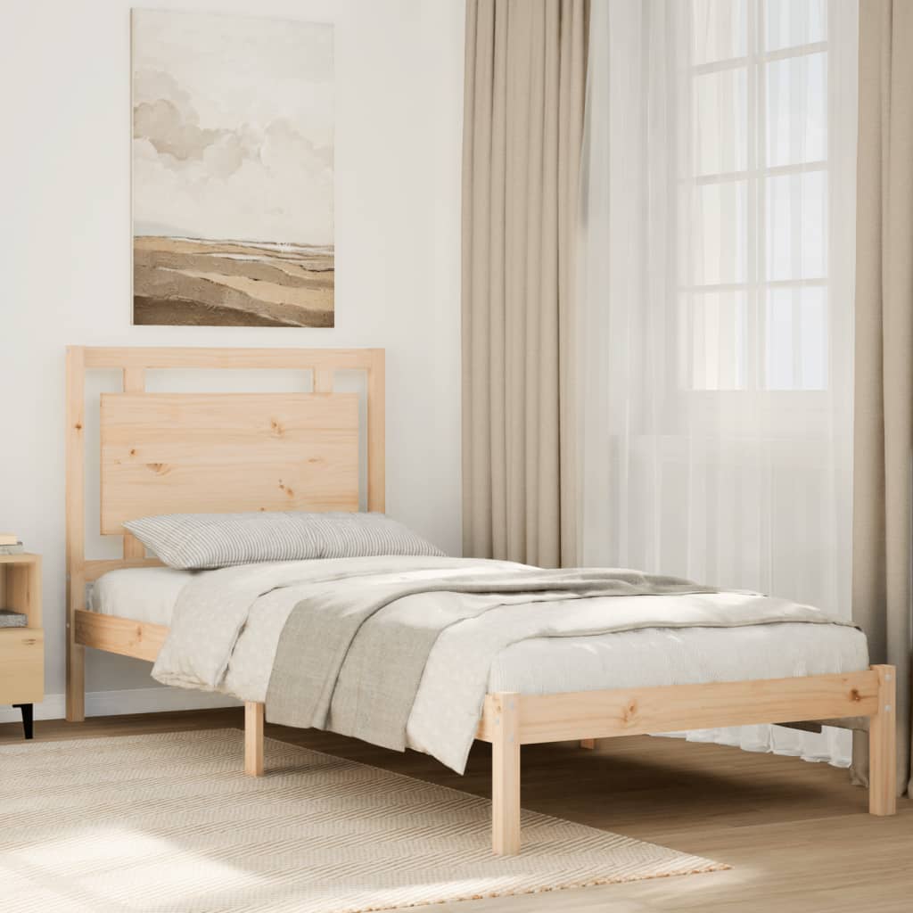 Cadre de lit extra long sans matelas 100x210 cm bois massif - XIOS