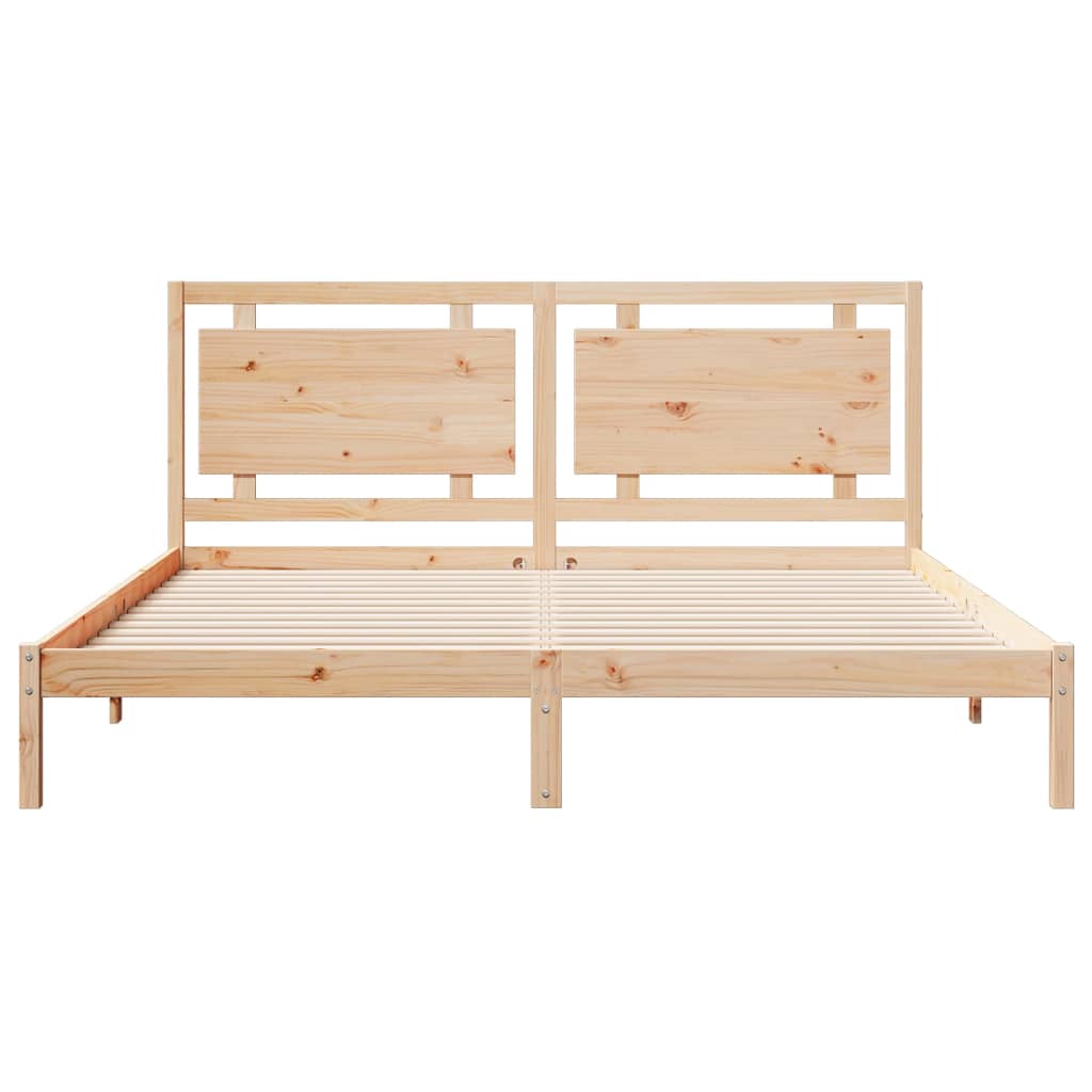 Cadre de lit extra long sans matelas 200x210 cm bois massif - XIOS