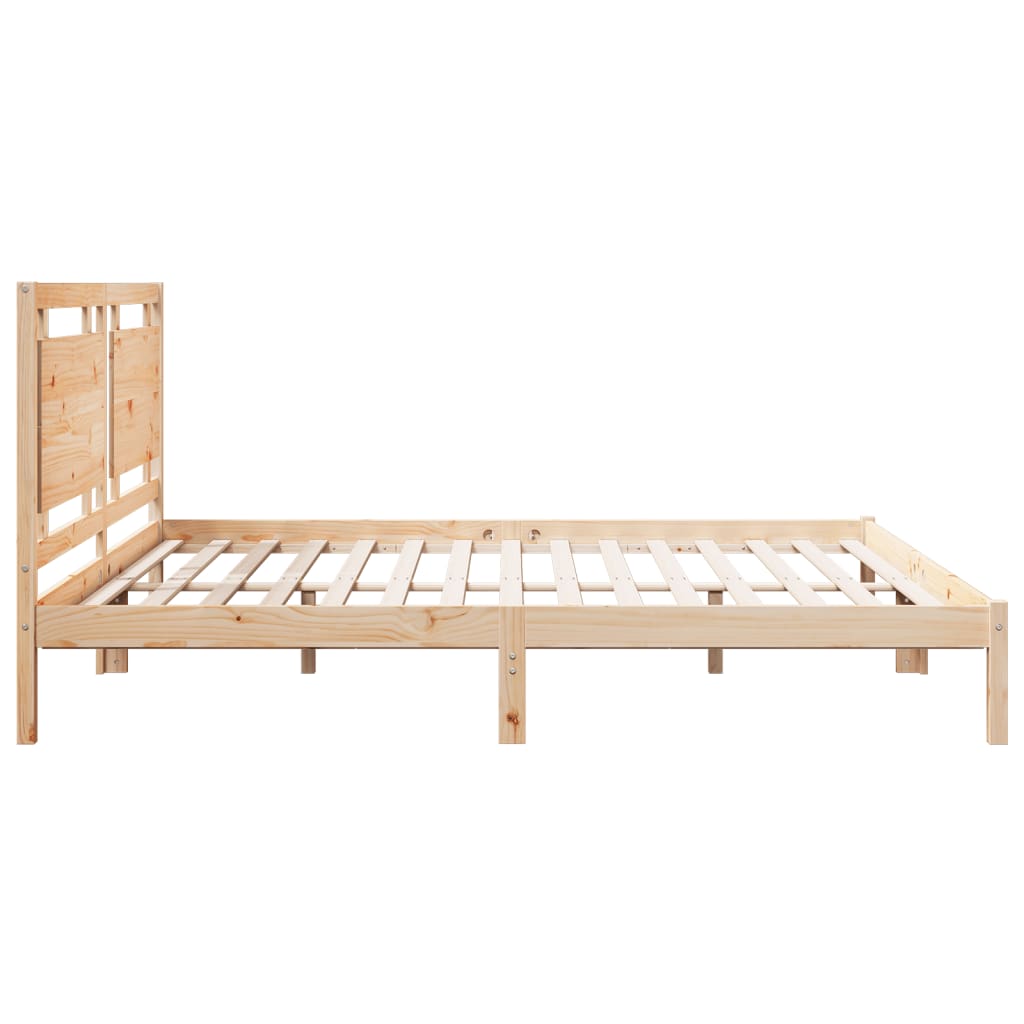 Cadre de lit extra long sans matelas 200x210 cm bois massif - XIOS