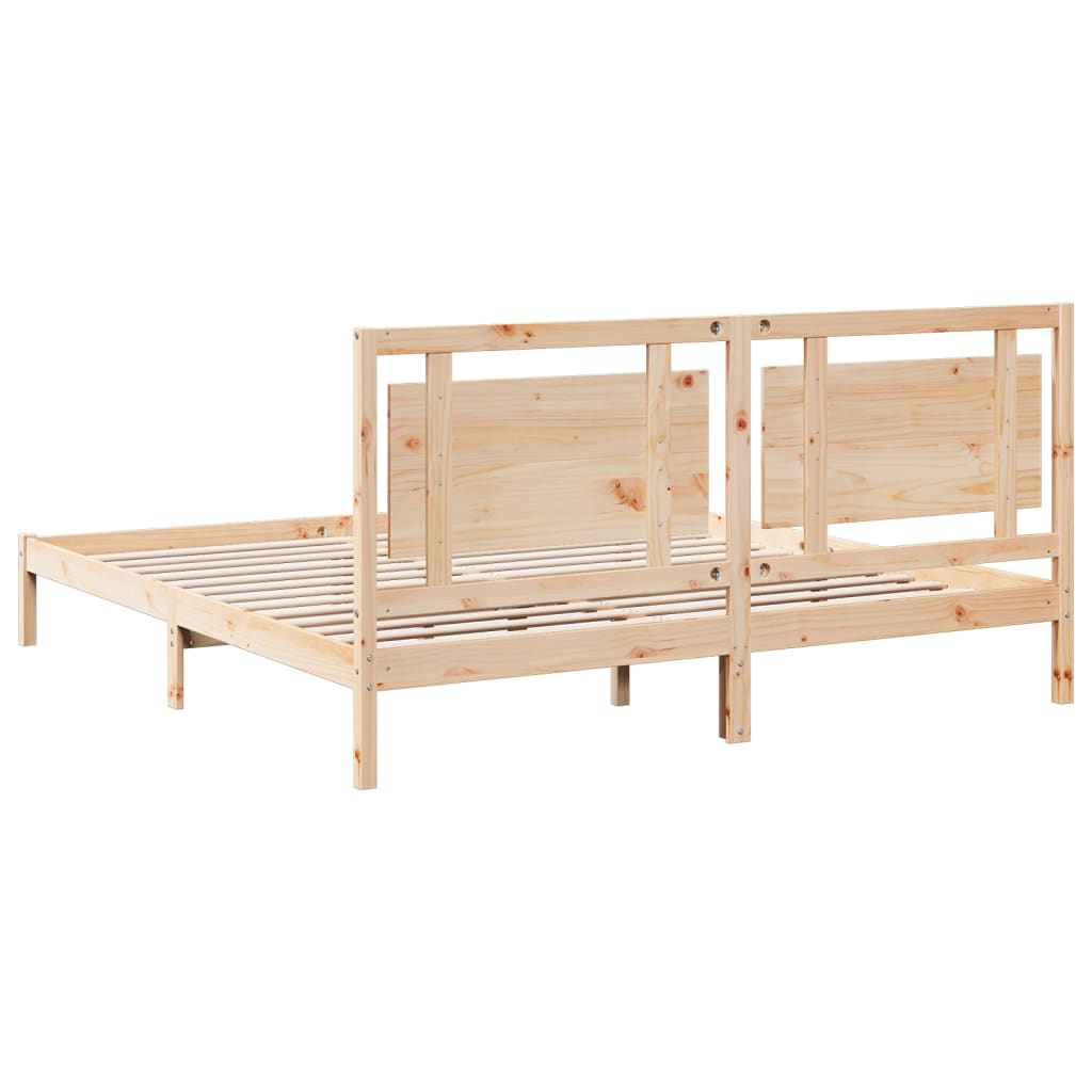 Cadre de lit extra long sans matelas 200x210 cm bois massif - XIOS