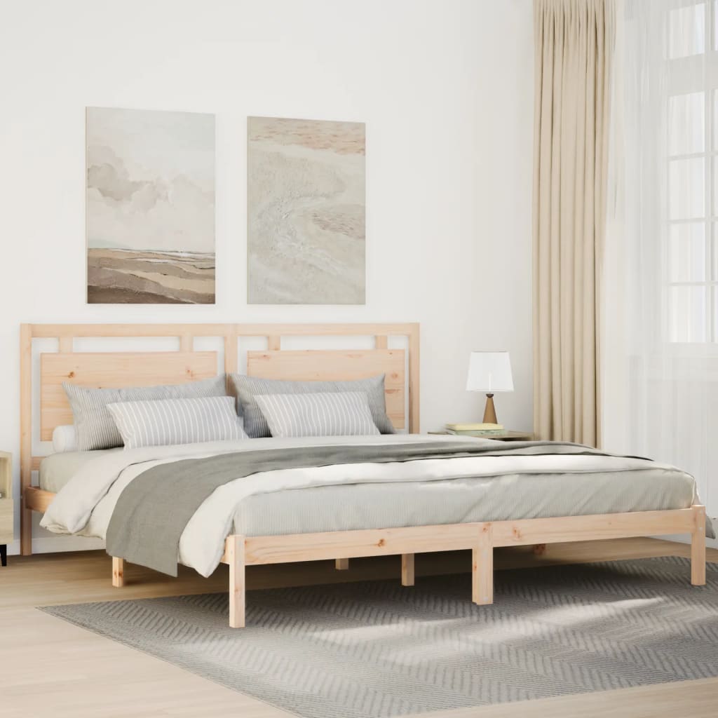 Cadre de lit extra long sans matelas 200x210 cm bois massif - XIOS