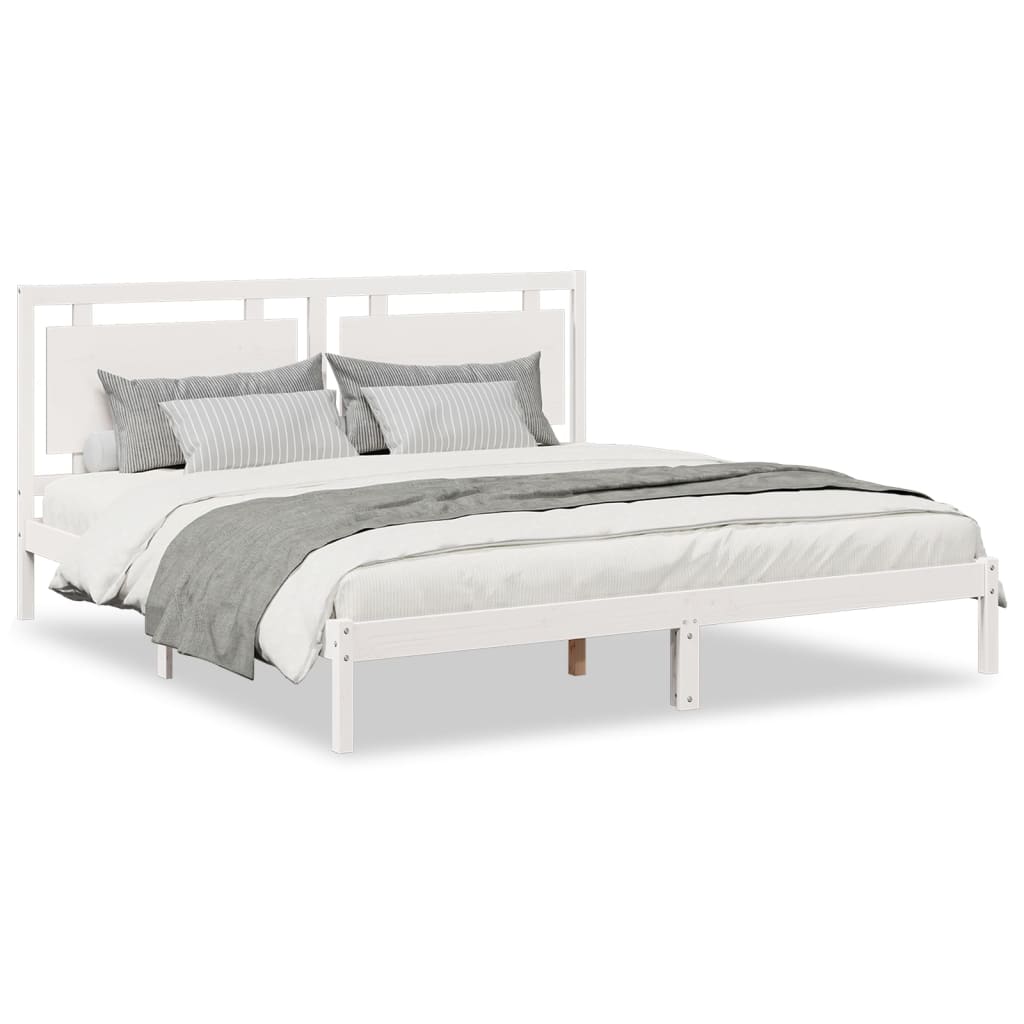 Cadre de lit extra long sans matelas 200x210 cm bois massif - XIOS